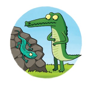 Крокодил и ящерица.