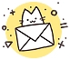 Иконка подписки на рассылку с котиком.