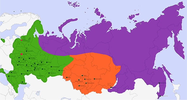 Карта со сроками доставки товаров Банды умников.